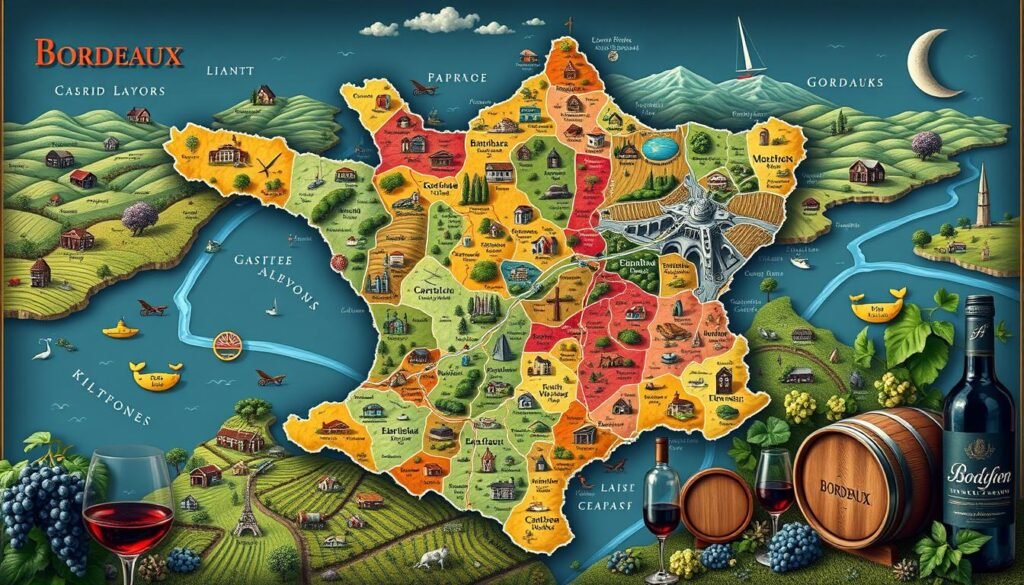 Bordeaux wine map