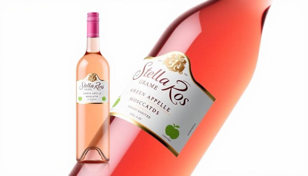 Generate an image of Stella Rosa Green Apple Moscato bottle