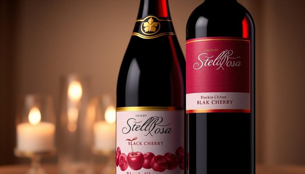 Generate an image of a Stella Rosa Black Cherry wine bottle