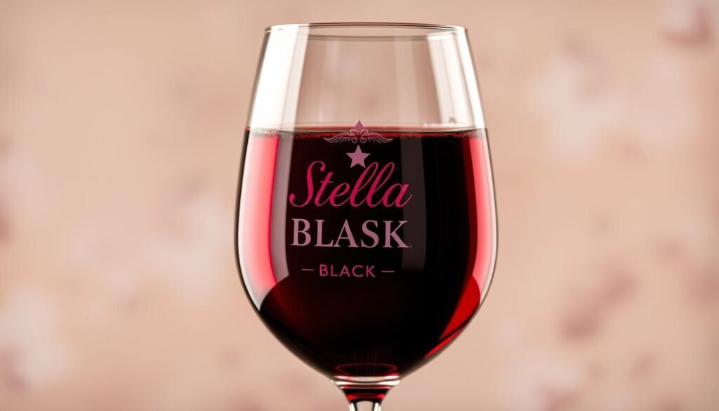 Generate an image of a glass of Stella Rosa Black wine
