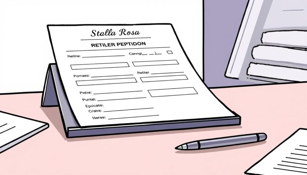 Image of a Stella Rosa retailer application form