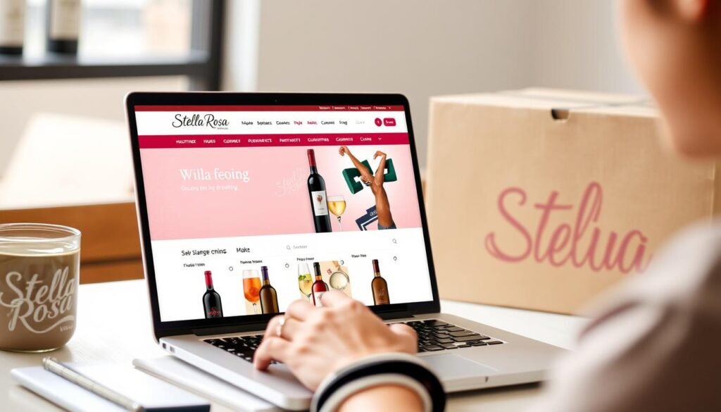 Image of a person shopping online for Stella Rosa Wine
